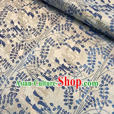 Asian Chinese Royal Pattern White Brocade Fabric Traditional Silk Fabric Tang Suit Material