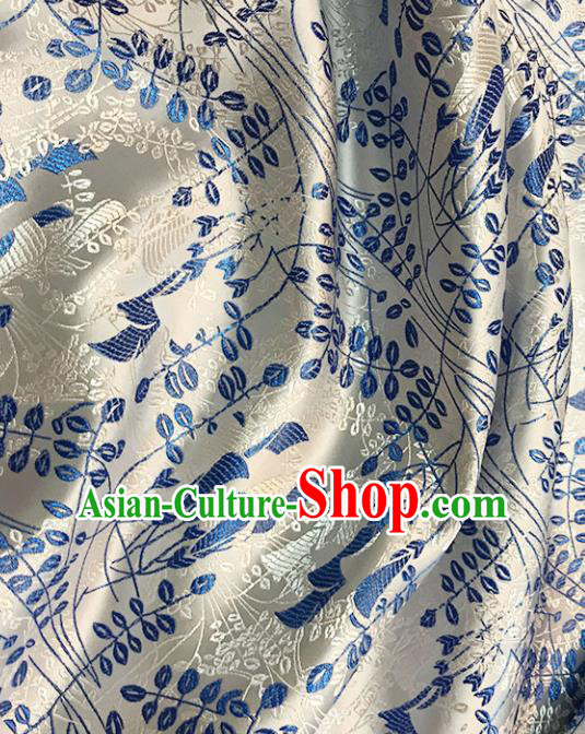 Asian Chinese Royal Pattern White Brocade Fabric Traditional Silk Fabric Tang Suit Material Asian Chinese Royal Pattern White Brocade Fabric Traditional Silk Fabric Tang Suit Material