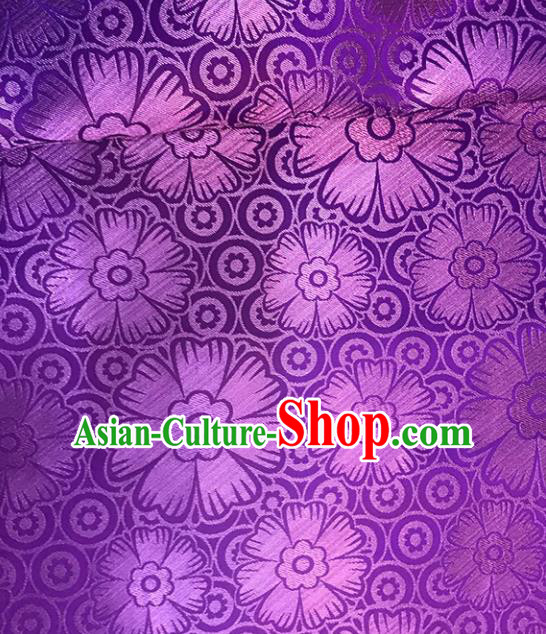 Asian Chinese Royal Flowers Pattern Purple Brocade Fabric Traditional Silk Fabric Tang Suit Material Asian Chinese Royal Flowers Pattern Purple Brocade Fabric Traditional Silk Fabric Tang Suit Material