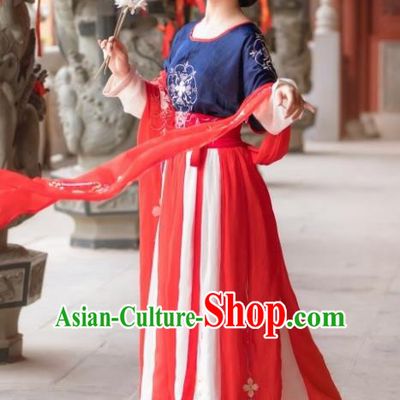 Chinese Traditional Tang Dynasty Princess Hanfu Dress Ancient Drama Palace Lady Costume for Women