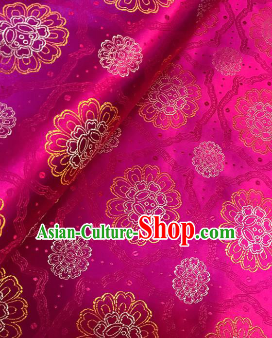 Asian Chinese Royal Flowers Pattern Rosy Brocade Fabric Traditional Silk Fabric Tang Suit Material Asian Chinese Royal Flowers Pattern Rosy Brocade Fabric Traditional Silk Fabric Tang Suit Material