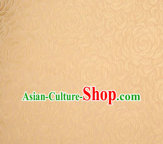 Asian Chinese Traditional Rose Pattern Yellow Satin Nanjing Brocade Fabric Tang Suit Silk Material Asian Chinese Traditional Rose Pattern Yellow Satin Nanjing Brocade Fabric Tang Suit Silk Material