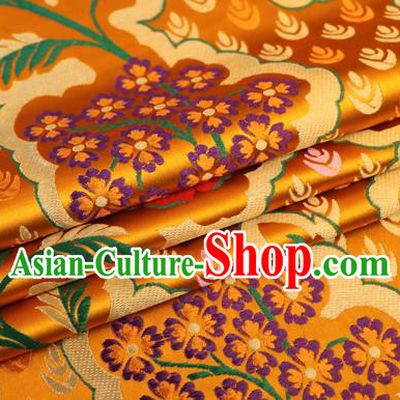 Asian Chinese Traditional Golden Nanjing Brocade Fabric Tang Suit Royal Pattern Silk Fabric Material