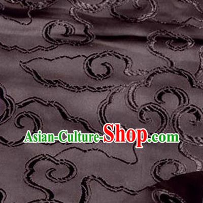 Asian Chinese Traditional Royal Auspicious Clouds Pattern Brown Brocade Fabric Tang Suit Silk Fabric Material