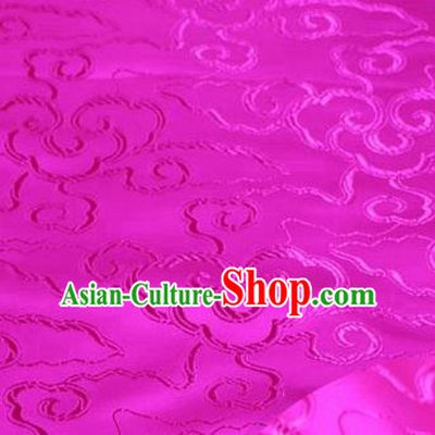Asian Chinese Traditional Royal Auspicious Clouds Pattern Rosy Brocade Fabric Tang Suit Silk Fabric Material