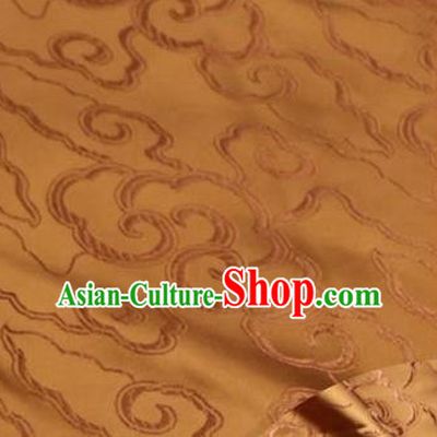 Asian Chinese Traditional Royal Auspicious Clouds Pattern Bronze Brocade Fabric Tang Suit Silk Fabric Material