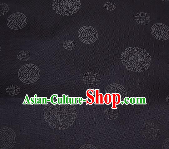 Asian Chinese Traditional Round Pattern Black Brocade Fabric Tang Suit Silk Material Asian Chinese Traditional Round Pattern Black Brocade Fabric Tang Suit Silk Material