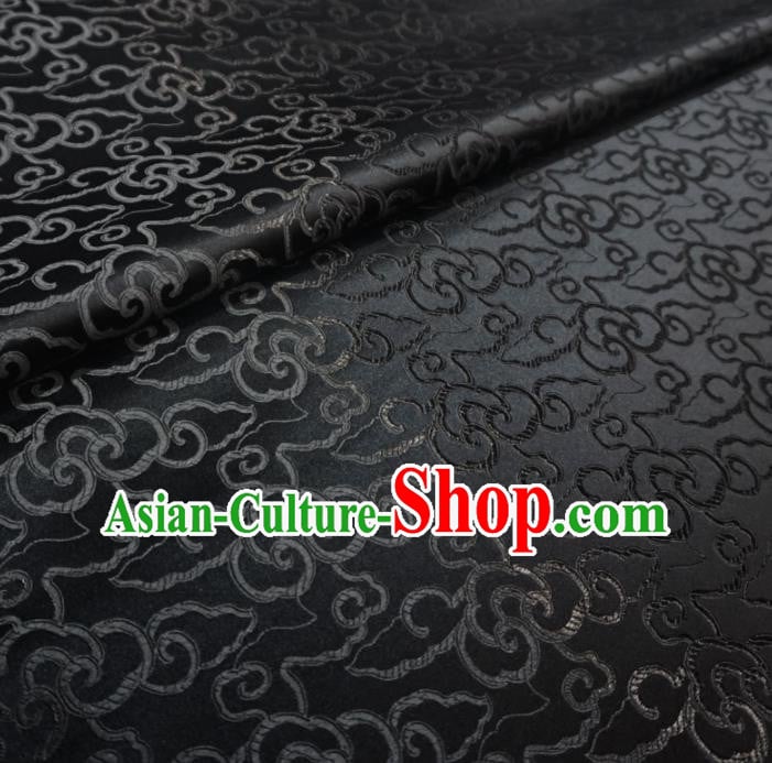 Asian Chinese Traditional Brocade Fabric Clouds Pattern Black Satin Tang Suit Silk Material Asian Chinese Traditional Brocade Fabric Clouds Pattern Black Satin Tang Suit Silk Material