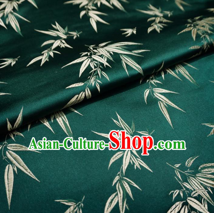 Asian Chinese Traditional Deep Green Brocade Fabric Bamboo Pattern Tang Suit Silk Material Asian Chinese Traditional Deep Green Brocade Fabric Bamboo Pattern Tang Suit Silk Material