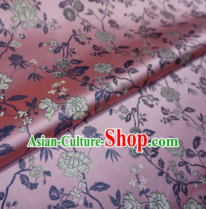 Asian Chinese Traditional Satin Fabric Classical Peony Pattern Pink Brocade Tang Suit Silk Material Asian Chinese Traditional Satin Fabric Classical Peony Pattern Pink Brocade Tang Suit Silk Material