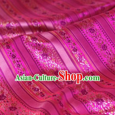 Asian Chinese Classical Design Pattern Rosy Brocade Traditional Cheongsam Satin Fabric Tang Suit Silk Material