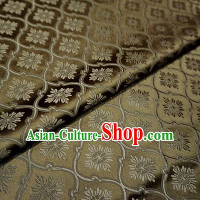 Asian Chinese Traditional Satin Fabric Classical Pattern Bronze Brocade Tang Suit Silk Material