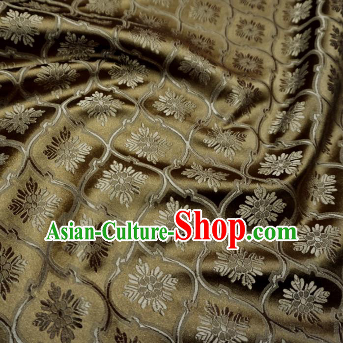 Asian Chinese Traditional Satin Fabric Classical Pattern Bronze Brocade Tang Suit Silk Material Asian Chinese Traditional Satin Fabric Classical Pattern Bronze Brocade Tang Suit Silk Material