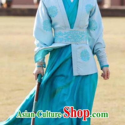 Chinese Ancient Drama The Story Of MingLan Song Dynasty Young Lady Embroidered Riding Costume for Women