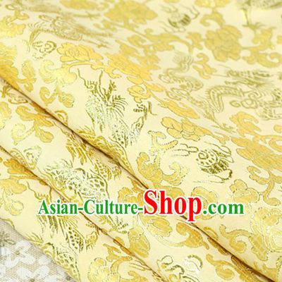 Gold Color Wide Width Traditional Dragon Fabric