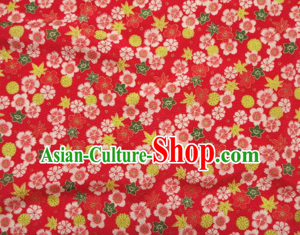Asian Traditional Classical Sakura Pattern Red Tapestry Satin Brocade Fabric Japanese Kimono Silk Material Asian Traditional Classical Sakura Pattern Red Tapestry Satin Brocade Fabric Japanese Kimono Silk Material