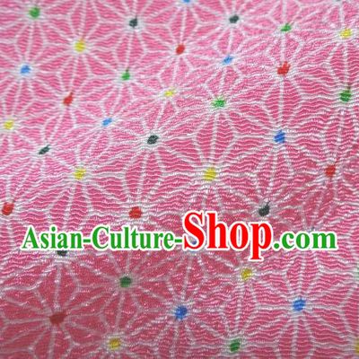 Asian Traditional Classical Pattern Pink Tapestry Satin Brocade Fabric Japanese Kimono Silk Material