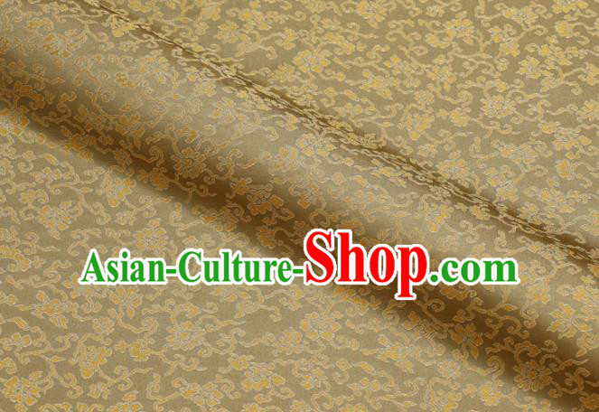 Asian Traditional Classical Acanthus Pattern Golden Brocade Fabric Japanese Kimono Satin Silk Material Asian Traditional Classical Acanthus Pattern Golden Brocade Fabric Japanese Kimono Satin Silk Material