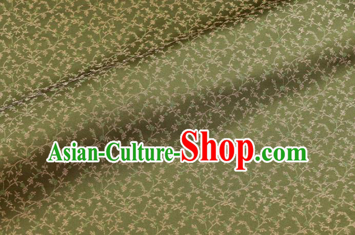 Asian Traditional Classical Acanthus Pattern Green Brocade Fabric Japanese Kimono Satin Silk Material Asian Traditional Classical Acanthus Pattern Green Brocade Fabric Japanese Kimono Satin Silk Material