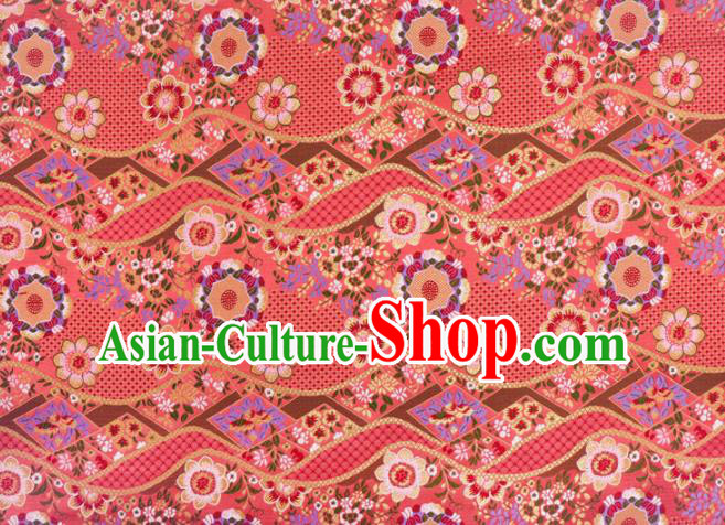 Asian Traditional Classical Flowers Pattern Nishijin Pink Brocade Fabric Japanese Kimono Satin Silk Material Asian Traditional Classical Flowers Pattern Nishijin Pink Brocade Fabric Japanese Kimono Satin Silk Material