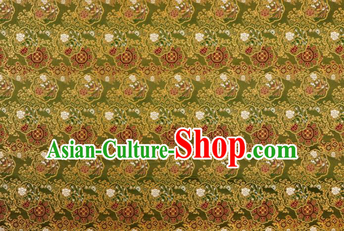 Asian Traditional Classical Phoenix Pattern Nishijin Green Brocade Fabric Japanese Kimono Satin Silk Material Asian Traditional Classical Phoenix Pattern Nishijin Green Brocade Fabric Japanese Kimono Satin Silk Material