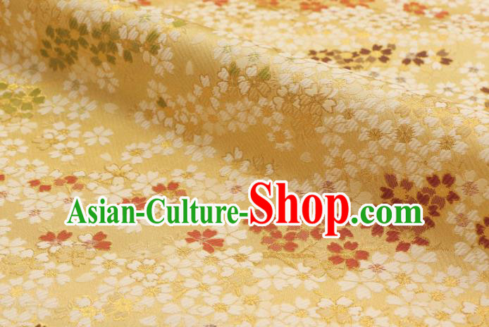Asian Traditional Classical Sakura Pattern Nishijin Golden Brocade Fabric Japanese Kimono Satin Silk Material Asian Traditional Classical Sakura Pattern Nishijin Golden Brocade Fabric Japanese Kimono Satin Silk Material