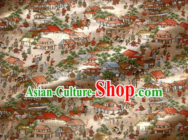 Asian Traditional Classical Sinzone Pattern Tapestry Satin Nishijin Brocade Fabric Japanese Kimono Silk Material Asian Traditional Classical Sinzone Pattern Tapestry Satin Nishijin Brocade Fabric Japanese Kimono Silk Material