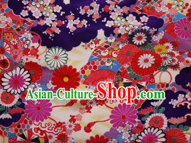 Asian Traditional Classical Pattern Purple Tapestry Satin Nishijin Brocade Fabric Japanese Kimono Silk Material Asian Traditional Classical Pattern Purple Tapestry Satin Nishijin Brocade Fabric Japanese Kimono Silk Material