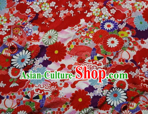 Asian Traditional Classical Pattern Red Tapestry Satin Nishijin Brocade Fabric Japanese Kimono Silk Material Asian Traditional Classical Pattern Red Tapestry Satin Nishijin Brocade Fabric Japanese Kimono Silk Material