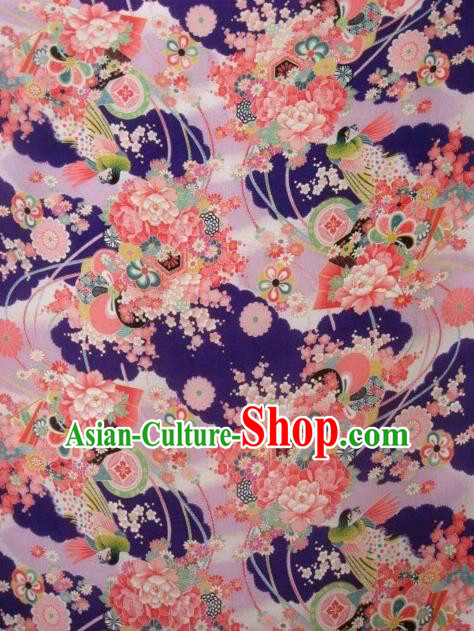 Asian Traditional Classical Peacock Pattern Purple Tapestry Satin Brocade Fabric Japanese Kimono Silk Material Asian Traditional Classical Peacock Pattern Purple Tapestry Satin Brocade Fabric Japanese Kimono Silk Material