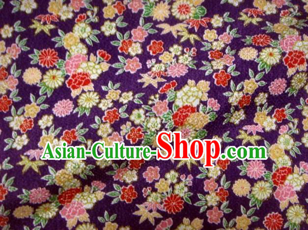 Asian Traditional Classical Daisy Pattern Purple Brocade Tapestry Satin Fabric Japanese Kimono Silk Material Asian Traditional Classical Daisy Pattern Purple Brocade Tapestry Satin Fabric Japanese Kimono Silk Material