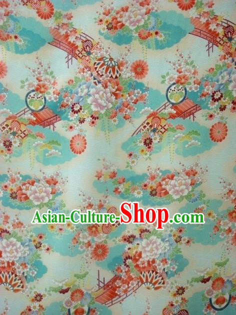 Asian Traditional Classical Peony Pattern Green Brocade Tapestry Satin Fabric Japanese Kimono Silk Material Asian Traditional Classical Peony Pattern Green Brocade Tapestry Satin Fabric Japanese Kimono Silk Material