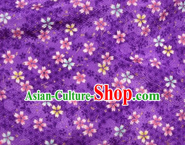 Asian Traditional Kimono Classical Sakura Pattern Purple Brocade Tapestry Satin Fabric Japanese Silk Material Asian Traditional Kimono Classical Sakura Pattern Purple Brocade Tapestry Satin Fabric Japanese Silk Material