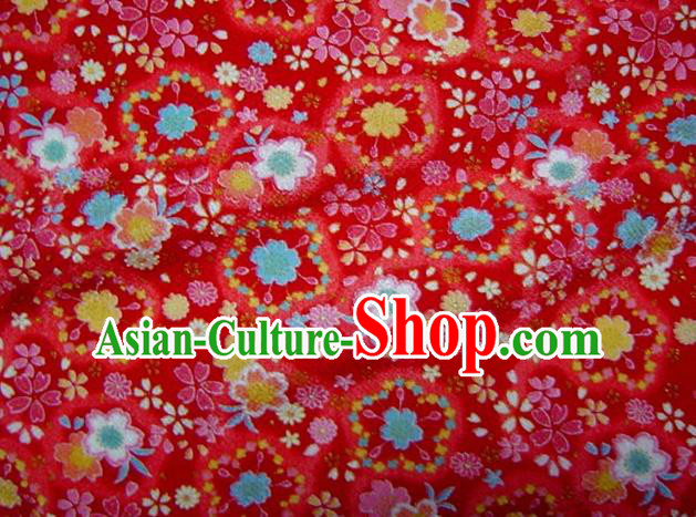 Asian Traditional Classical Sakura Pattern Red Brocade Tapestry Satin Fabric Japanese Kimono Silk Material Asian Traditional Classical Sakura Pattern Red Brocade Tapestry Satin Fabric Japanese Kimono Silk Material