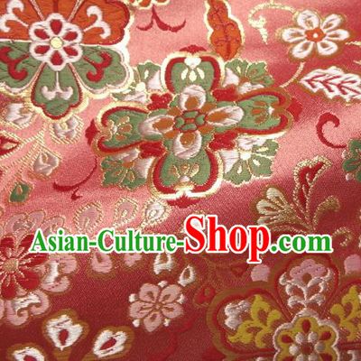 Asian Traditional Classical Pattern Damask Pink Brocade Fabric Japanese Kimono Tapestry Satin Silk Material