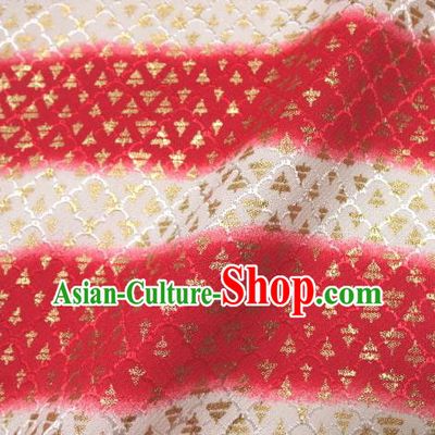 Asian Traditional Kimono Classical Stripe Pattern Damask Brocade Fabric Japanese Kyoto Tapestry Satin Silk Material