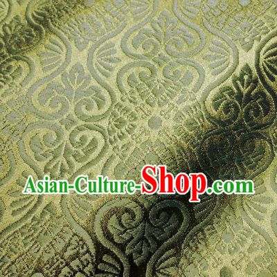 Asian Traditional Kyoto Kimono Brocade Classical Pattern Green Damask Fabric Japanese Tapestry Satin Silk Material