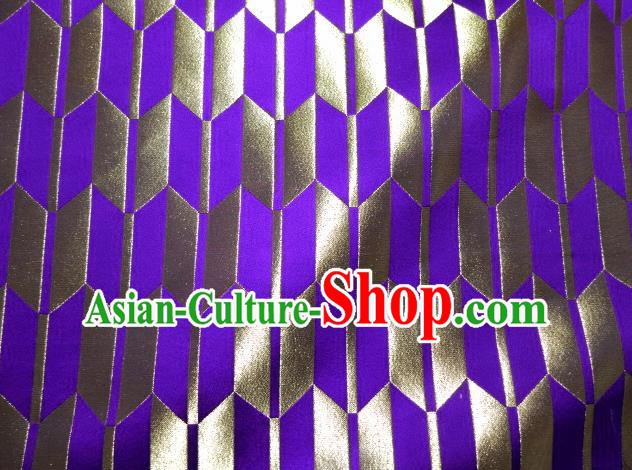 Asian Traditional Japanese Kimono Purple Brocade Classical Pattern Damask Fabric Tapestry Satin Silk Material Asian Traditional Japanese Kimono Purple Brocade Classical Pattern Damask Fabric Tapestry Satin Silk Material