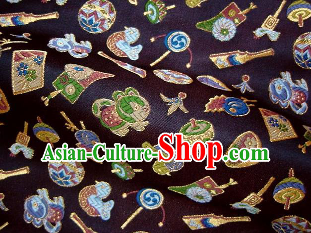 Asian Traditional Brown Brocade Japanese Kimono Classical Pattern Damask Fabric Tapestry Satin Silk Material Asian Traditional Brown Brocade Japanese Kimono Classical Pattern Damask Fabric Tapestry Satin Silk Material