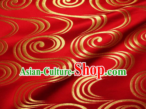 Asian Traditional Red Brocade Japanese Kimono Classical Pattern Damask Fabric Tapestry Satin Silk Material Asian Traditional Red Brocade Japanese Kimono Classical Pattern Damask Fabric Tapestry Satin Silk Material