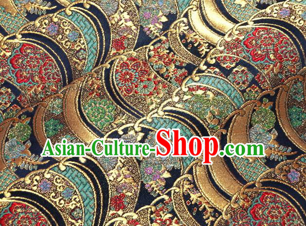 Asian Traditional Damask Brocade Fabric Japanese Kimono Classical Wave Pattern Tapestry Satin Silk Material Asian Traditional Damask Brocade Fabric Japanese Kimono Classical Wave Pattern Tapestry Satin Silk Material