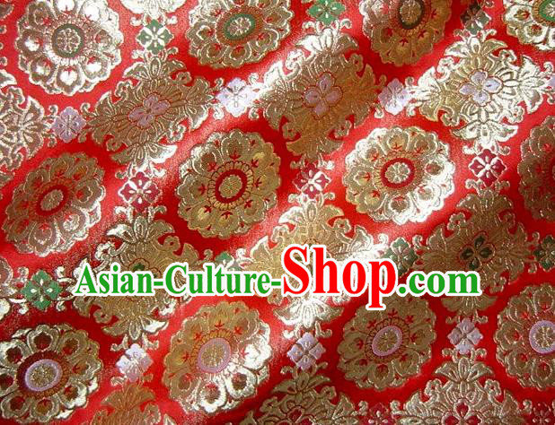 Asian Traditional Classical Pattern Red Damask Brocade Fabric Japanese Kimono Tapestry Satin Silk Material Asian Traditional Classical Pattern Red Damask Brocade Fabric Japanese Kimono Tapestry Satin Silk Material