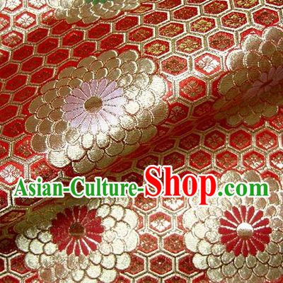 Asian Traditional Classical Chrysanthemum Pattern Damask Brocade Fabric Japanese Kimono Tapestry Satin Silk Material