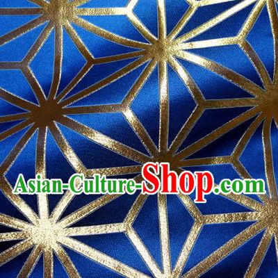Asian Japanese Traditional Royalblue Brocade Classical Pattern Baldachin Fabric Kimono Tapestry Satin Silk Material