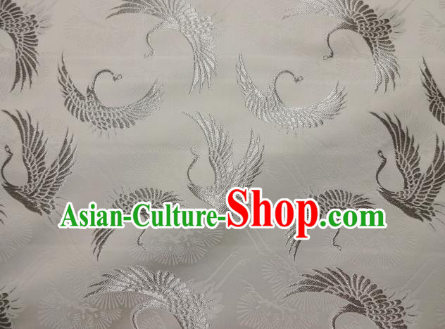 Asian Traditional Japanese Kimono Classical Cranes Pattern Tapestry Satin Brocade Fabric Baldachin Silk Material Asian Traditional Japanese Kimono Classical Cranes Pattern Tapestry Satin Brocade Fabric Baldachin Silk Material