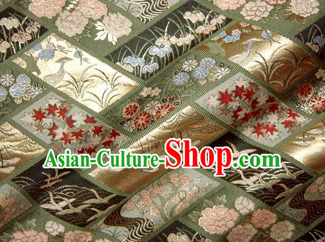 Asian Japanese Traditional Brocade Fabric Classical Orchid Pattern Baldachin Kimono Tapestry Satin Silk Material Asian Japanese Traditional Brocade Fabric Classical Orchid Pattern Baldachin Kimono Tapestry Satin Silk Material