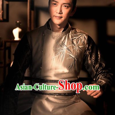 The Story Of MingLan Chinese Ancient Song Dynasty Imperial Academy Officer Embroidered Costume for Men