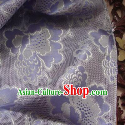 Asian Traditional Fabric Classical Peony Pattern Purple Brocade Chinese Satin Silk Material