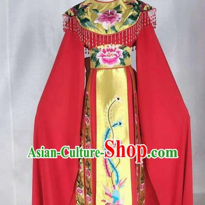Chinese Traditional Beijing Opera Actress Red Dress Ancient Princess Costume for Women