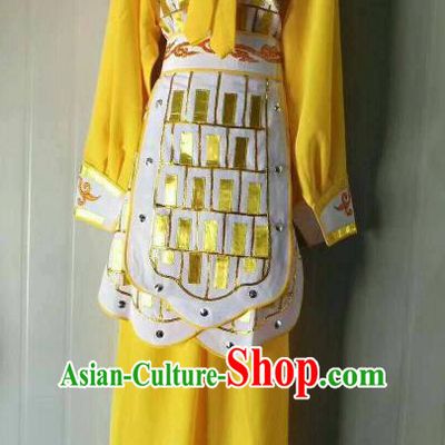 Chinese Traditional Beijing Opera Swordswoman Yellow Dress Peking Opera Blues Costume for Women